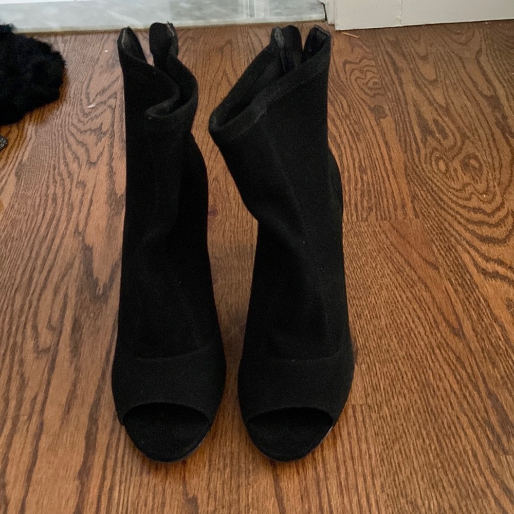 Heeled open toe booties